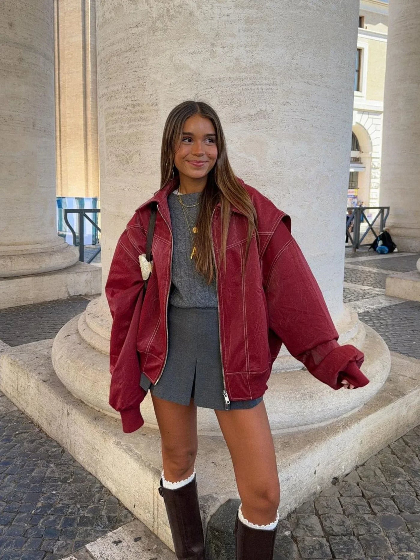 LeRoxy| Oversized leren jas
