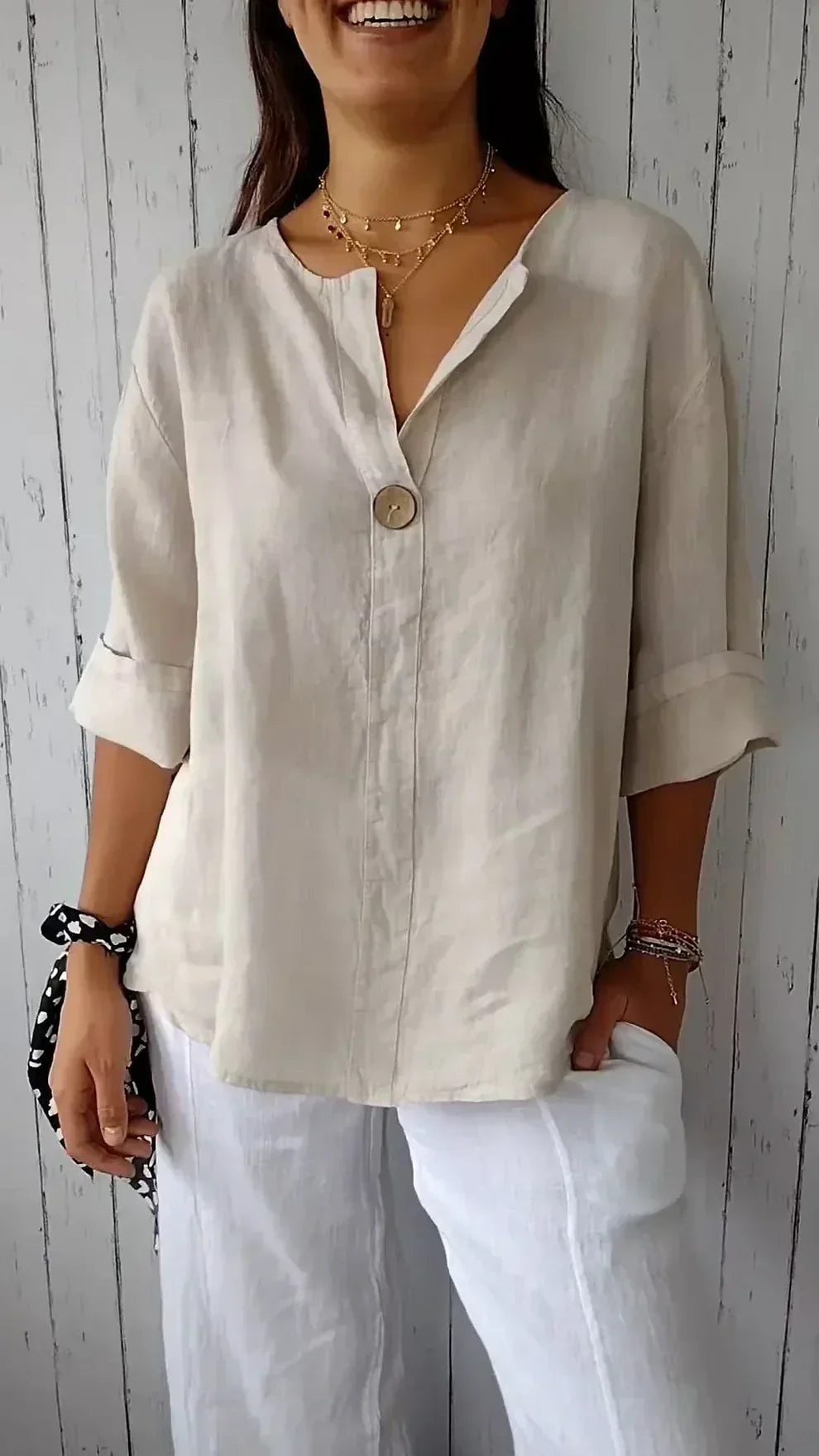 LeRoxy | Elegante Linnen Blouse | Stijlvolle en Luchtige Blouse voor Elk Seizoen