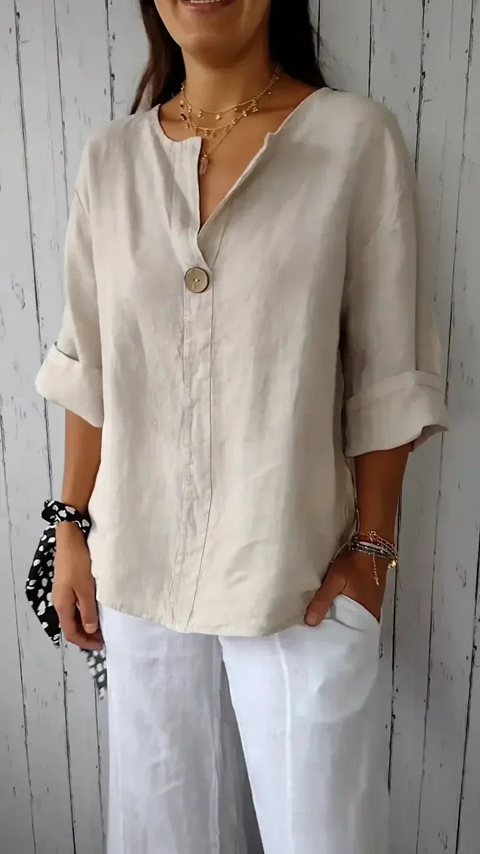 LeRoxy | Elegante Linnen Blouse | Stijlvolle en Luchtige Blouse voor Elk Seizoen