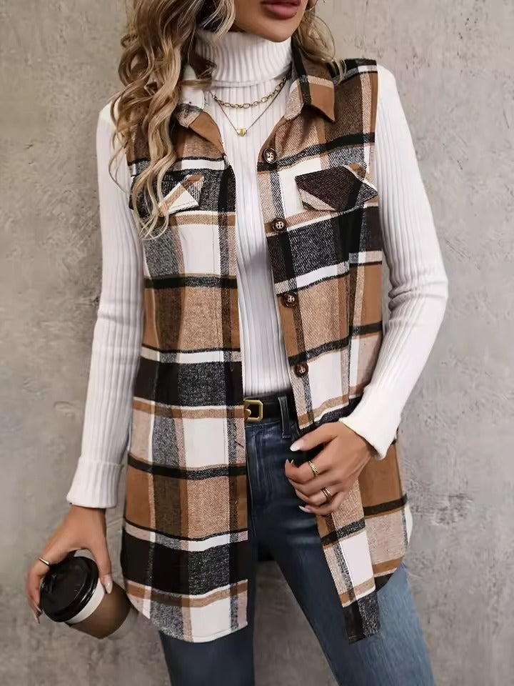 LeRoxy | Stijlvol Geruit Mouwloos Damesvest | Trendy & Comfortabel