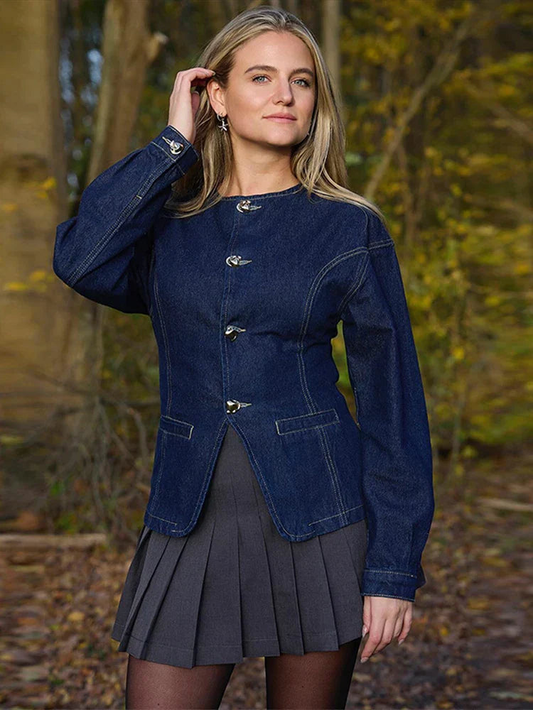LeRoxy | Dames Denim Set | Getailleerd Jeansjack & High-Waist Wide-Leg Jeansbroek