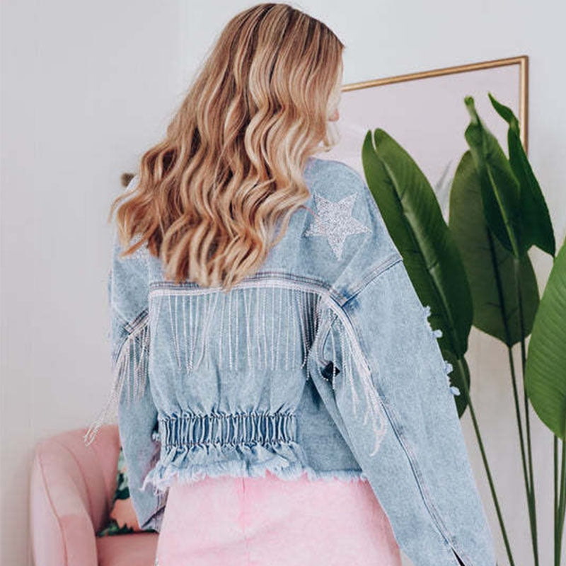 LeRoxy | Jeansjack met Fransen | Modieus en Trendy voor Elke Gelegenheid