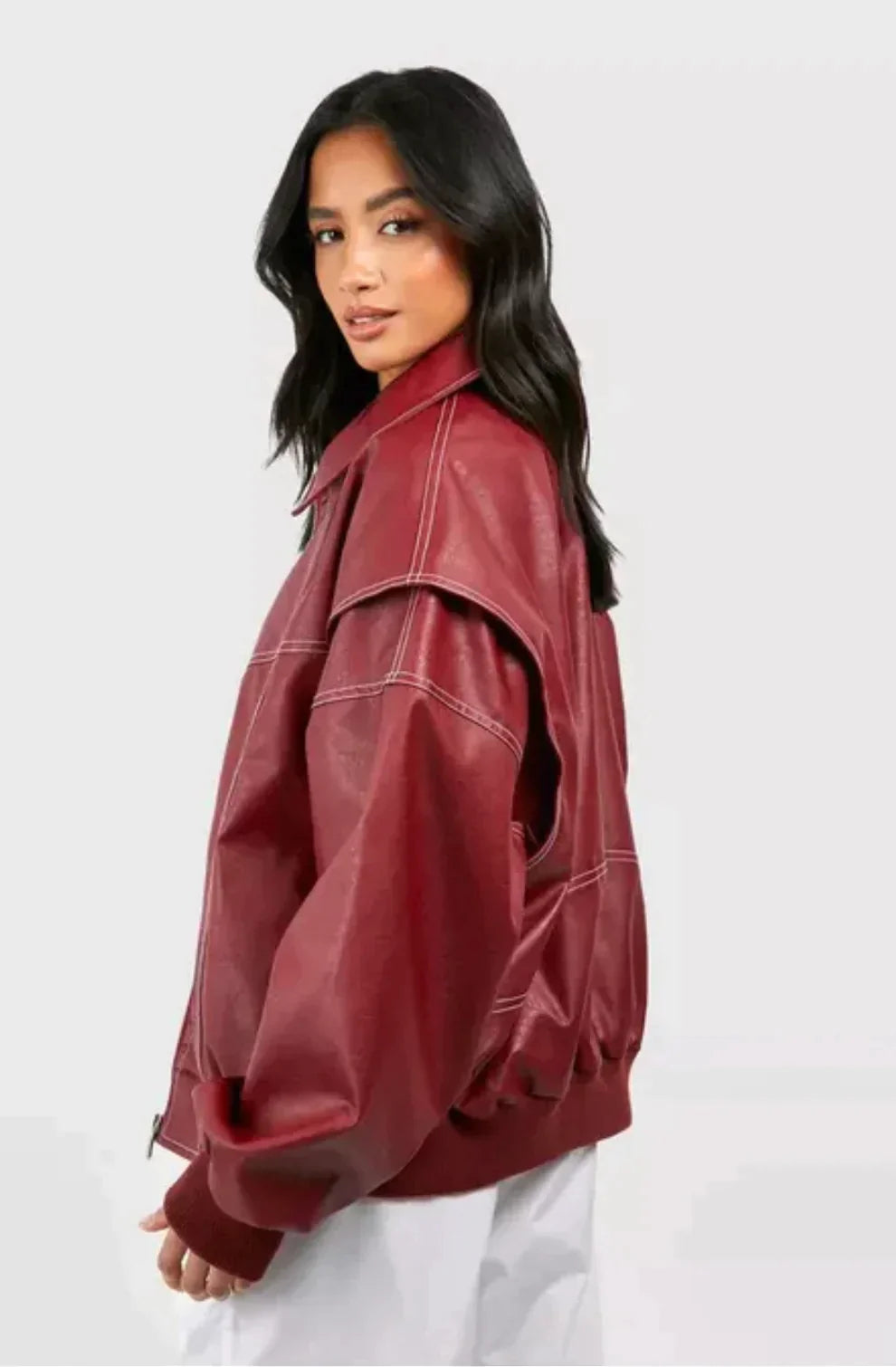 LeRoxy| Oversized leren jas