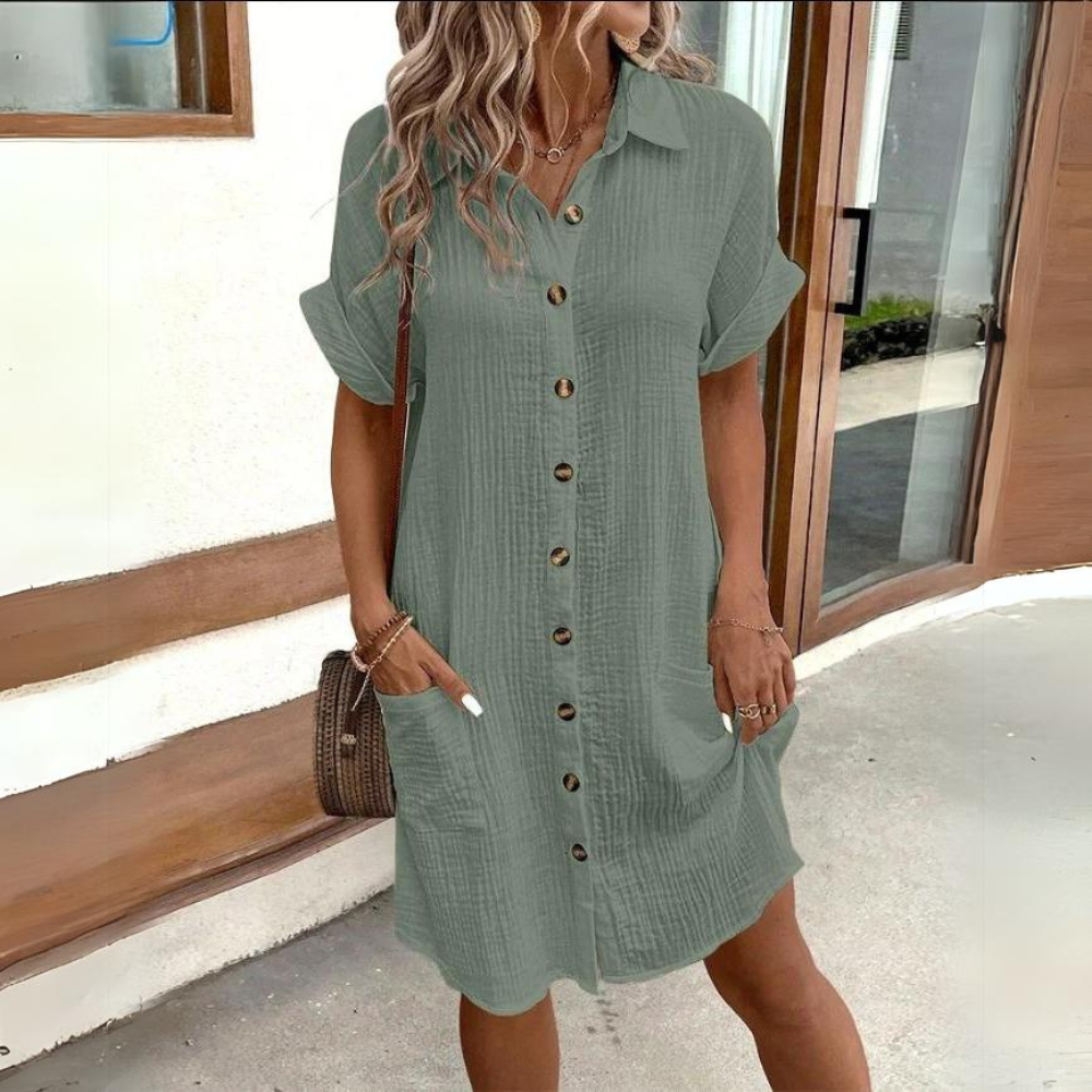LeRoxy | Shop LeRoxy Comfortabele Overhemdjurk | Stijlvolle en veelzijdige damesmode