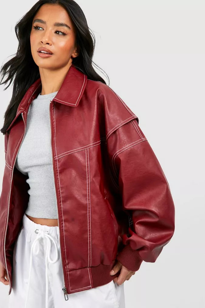 LeRoxy| Oversized leren jas