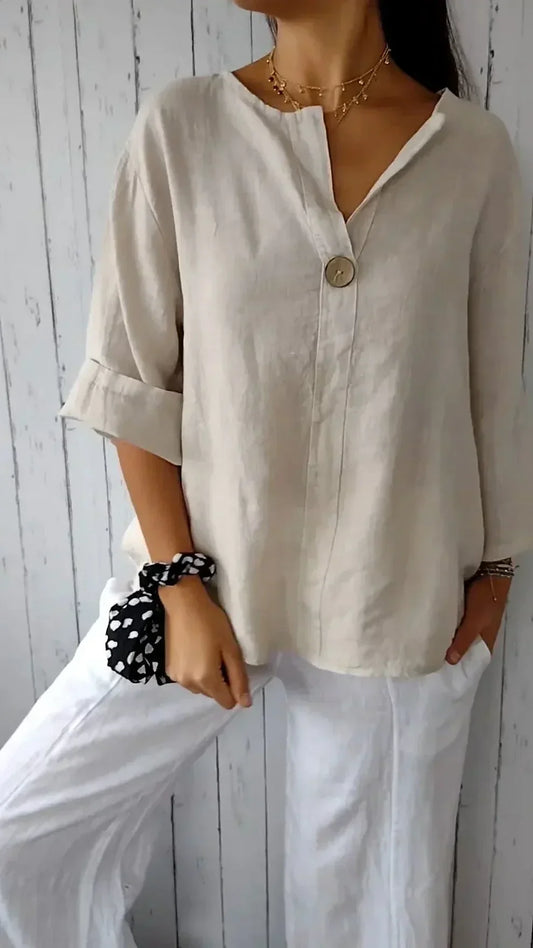 LeRoxy | Elegante Linnen Blouse | Stijlvolle en Luchtige Blouse voor Elk Seizoen