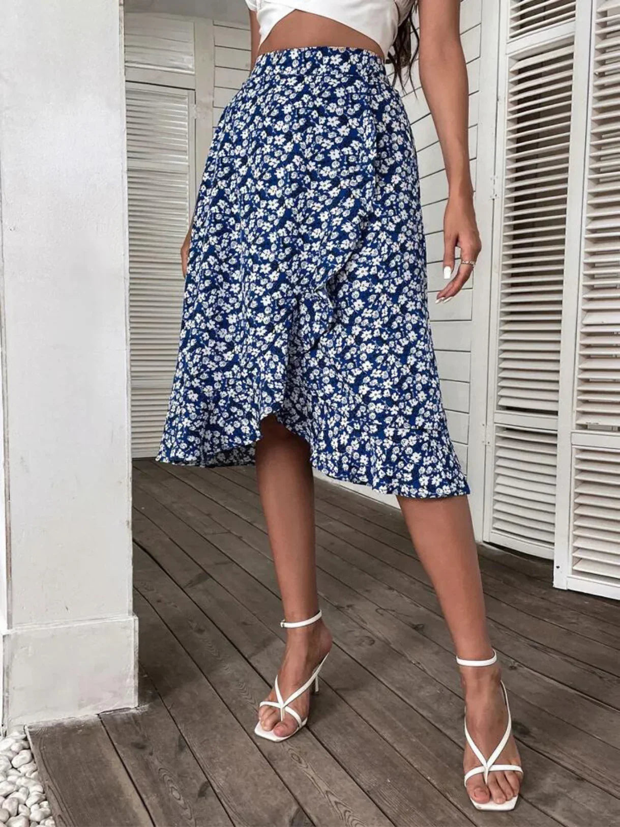 LeRoxy - Midi-Rok met Bloemen – Elegante & Trendy Damesrok | Nu Shoppen!