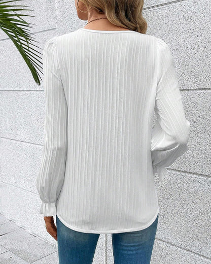 LeRoxy | Dames Kanten Blouse met Patchwork en V-Hals | Elegant & Luchtig
