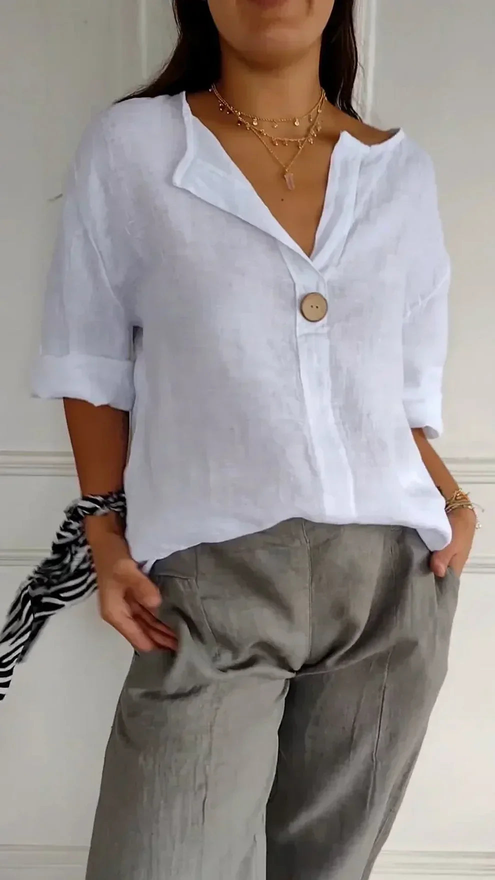 LeRoxy | Elegante Linnen Blouse | Stijlvolle en Luchtige Blouse voor Elk Seizoen