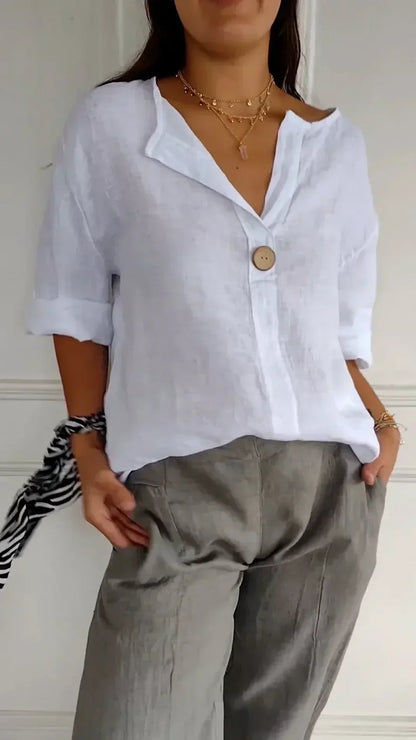 LeRoxy | Elegante Linnen Blouse | Stijlvolle en Luchtige Blouse voor Elk Seizoen