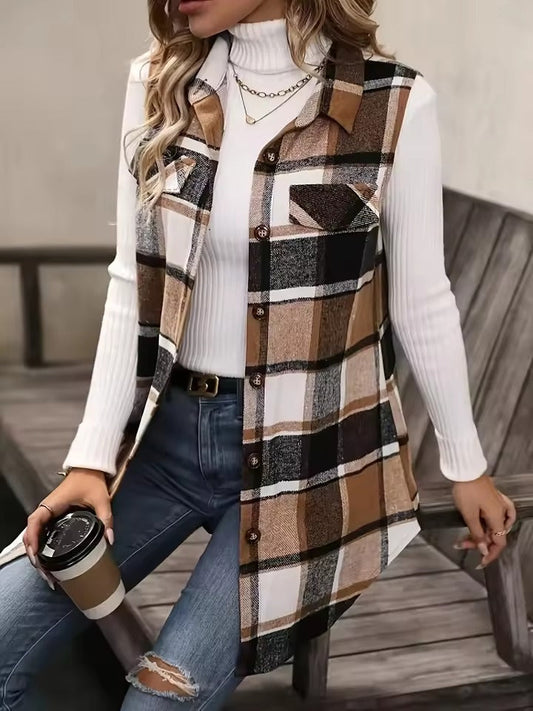 LeRoxy | Stijlvol Geruit Mouwloos Damesvest | Trendy & Comfortabel