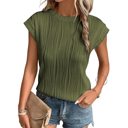 LeRoxy | Dames Geribbelde Top met Ronde Hals | Comfortabele Slim Fit