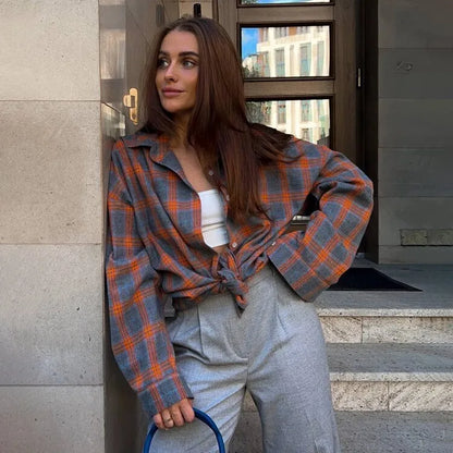LeRoxy | Dames Oversized Geruit Overhemd in Groen | Trendy & Comfortabel