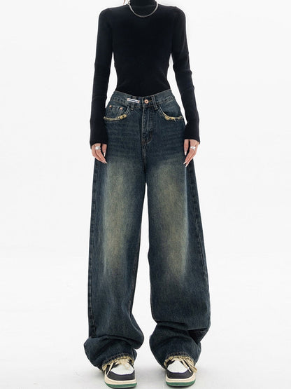 LeRoxy | Y2K Jeans voor Dames | Vintage Streetwear Koreaans Baggy Model