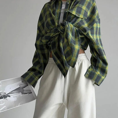 LeRoxy | Dames Oversized Geruit Overhemd in Groen | Trendy & Comfortabel
